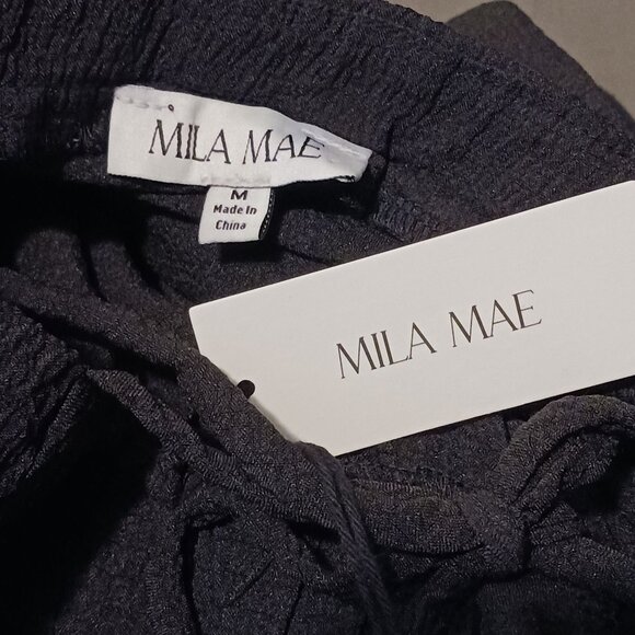 NEW Mila Mae Flutter Sleeve‎ Tiered Maxi Dress in Black, Size M, Open Tie Back - Picture 8 of 13